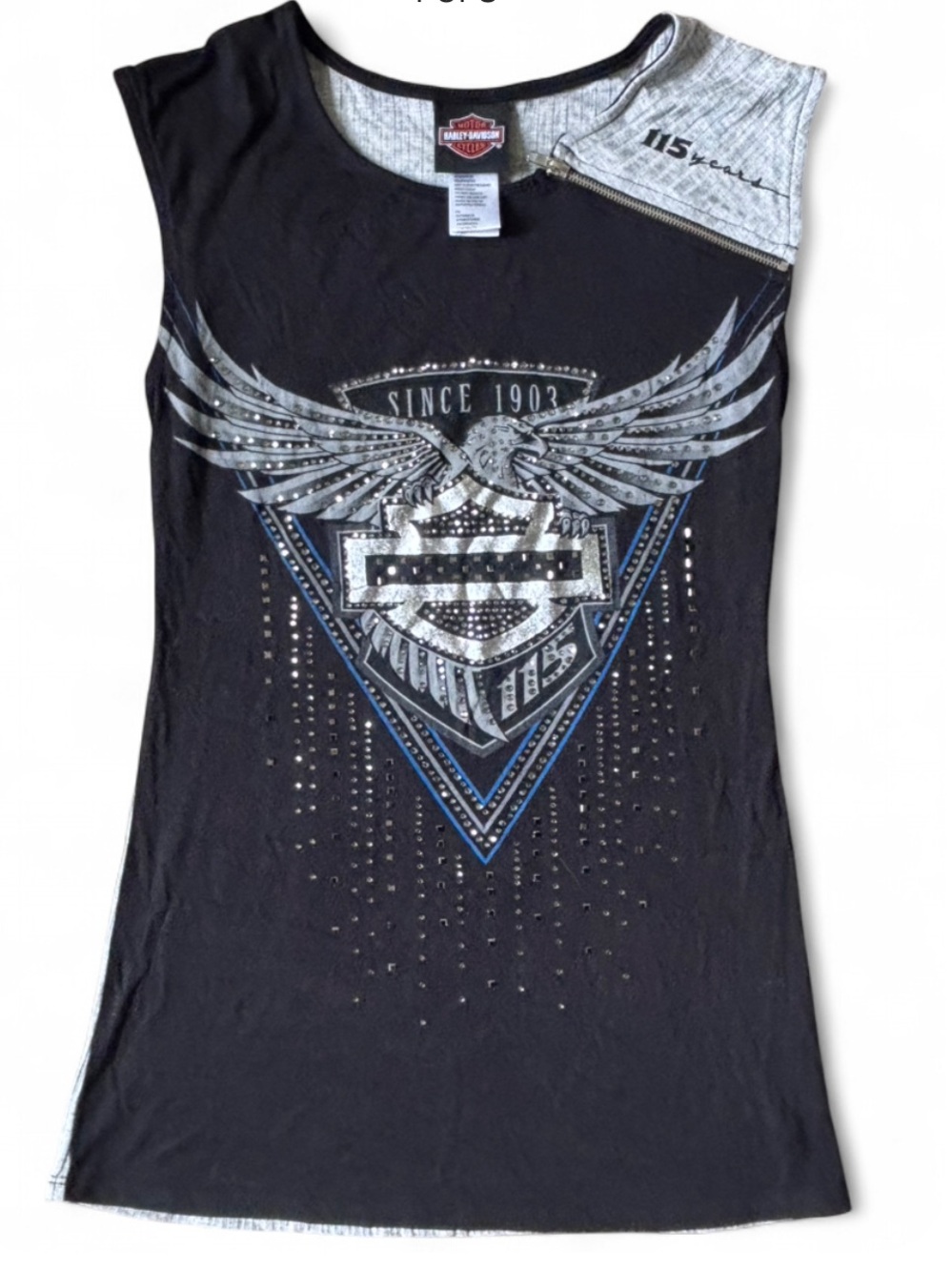 Harley-Davidson Black & Silver Winged Shield Tank Top